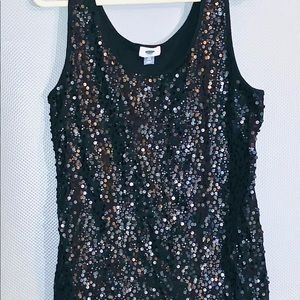 Old Navy black sequin tank-EUC